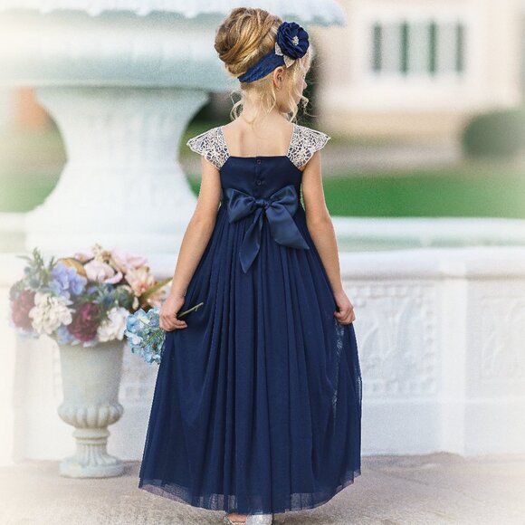 Girl's Dresses, Baby Dress, Flower Girl Dress, Navy Blue Tulle Dress,   #183 - Picture 2 of 5